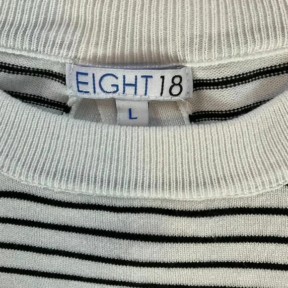 Eight 18 Striped Long Sleeve Womens‎ Pullover Sweater Size Large - Picture 2 of 7
